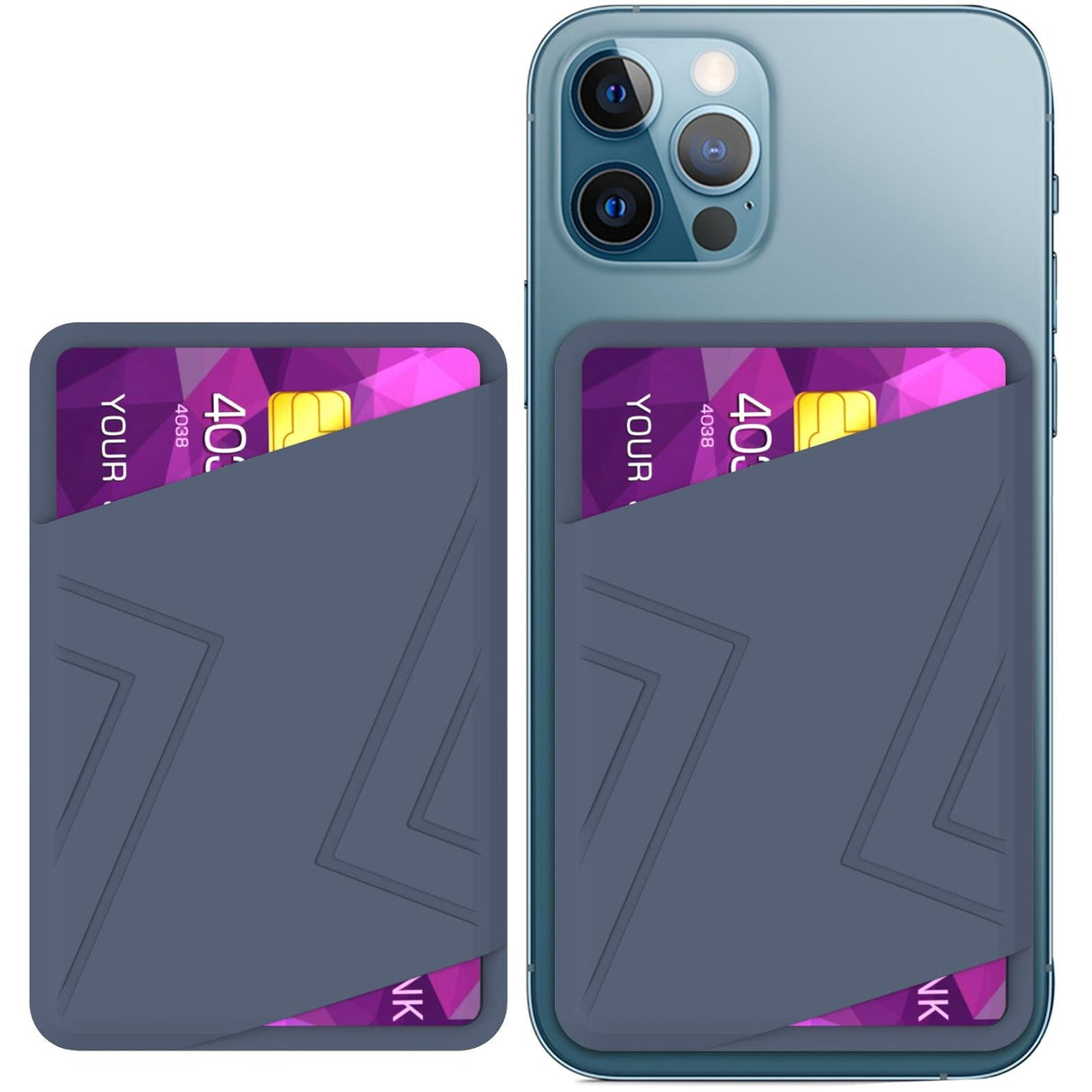 Silicone Card Case Black - Midnight Blue