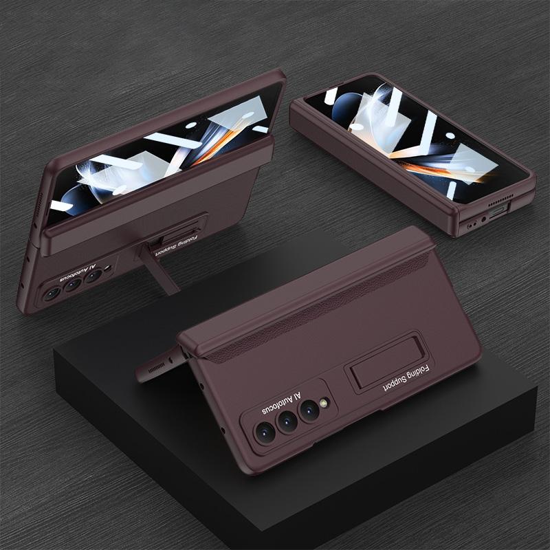 For Samsung Galaxy Z Fold4 5G Foldable Magnetic Hinge Case - Compact Design - Black