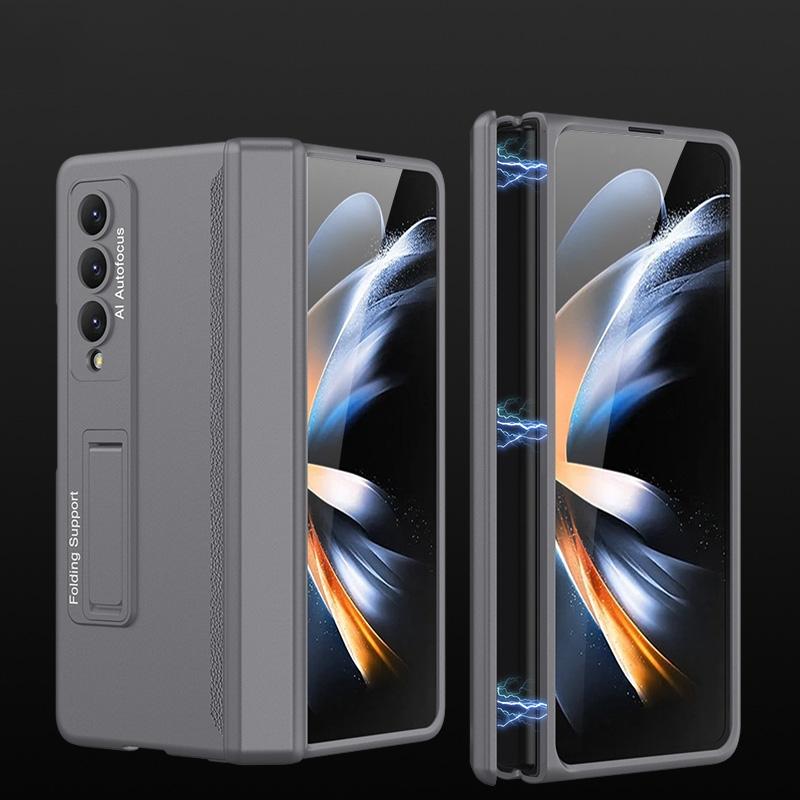 For Samsung Galaxy Z Fold4 5G Foldable Magnetic Hinged Case - Silver