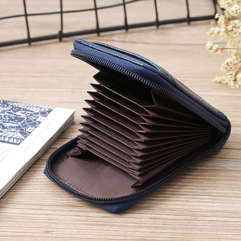 Woven Mini Coin Purse For Ladies Student Id & Card Holder - Rose Red