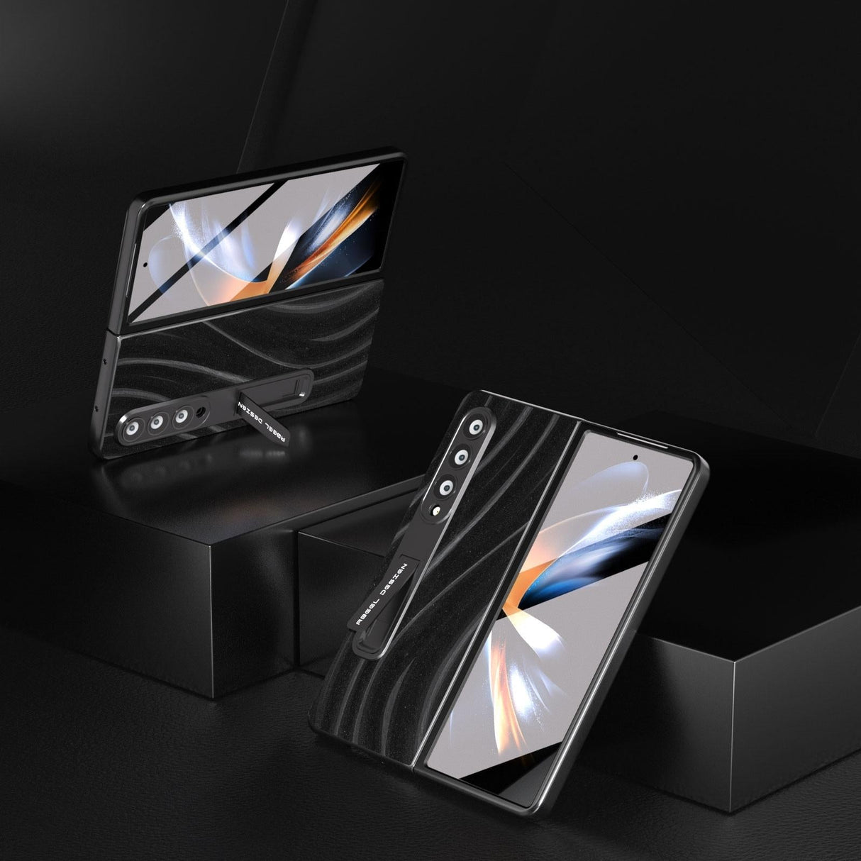 For Samsung Galaxy Z Fold4 5G Galactic Pattern Phone Case - Integrated Protection - Blue