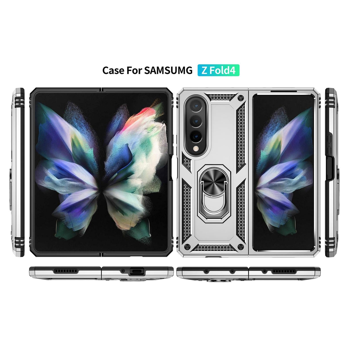 For Samsung Galaxy z Fold4 5G Tpu & Pc Shockproof Phone Case - Blue