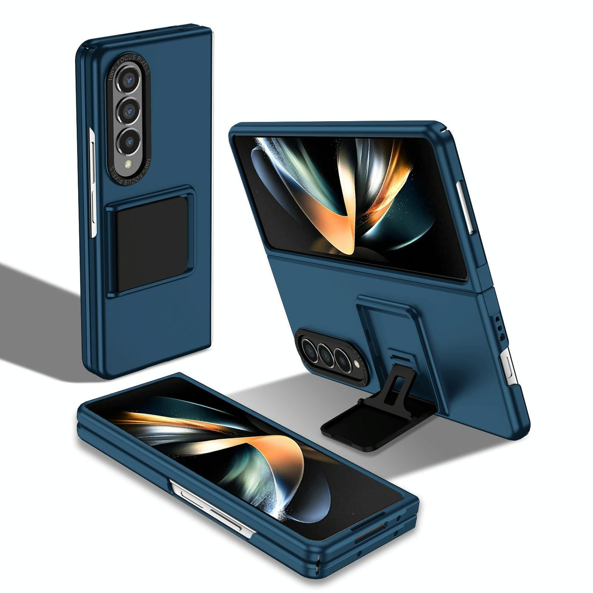 For Samsung Galaxy Z Fold4 5G Foldable 3D Design Phone Case - Blue