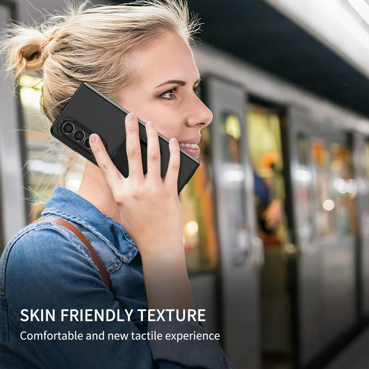 For Samsung Galaxy Z Fold4 5G Foldable 3D Design Phone Case - Blue