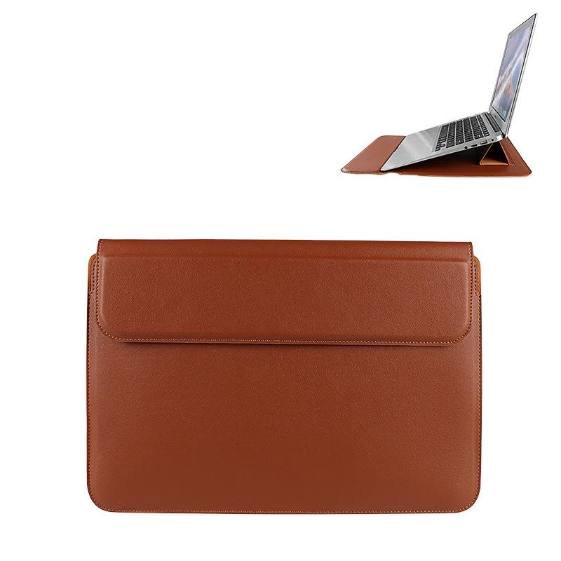 Leather Laptop Liner Bag - 14.1-15.4 Inches with Stand Function - Sapphire Blue With Bag