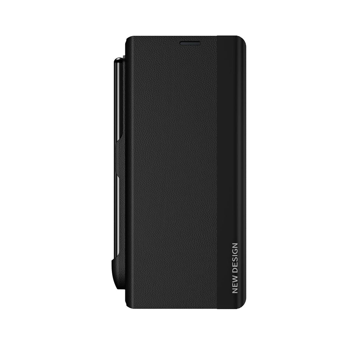 For Samsung Galaxy Z Fold4 5G Leather Phone Case With Pen Slot - Shockproof - Blue