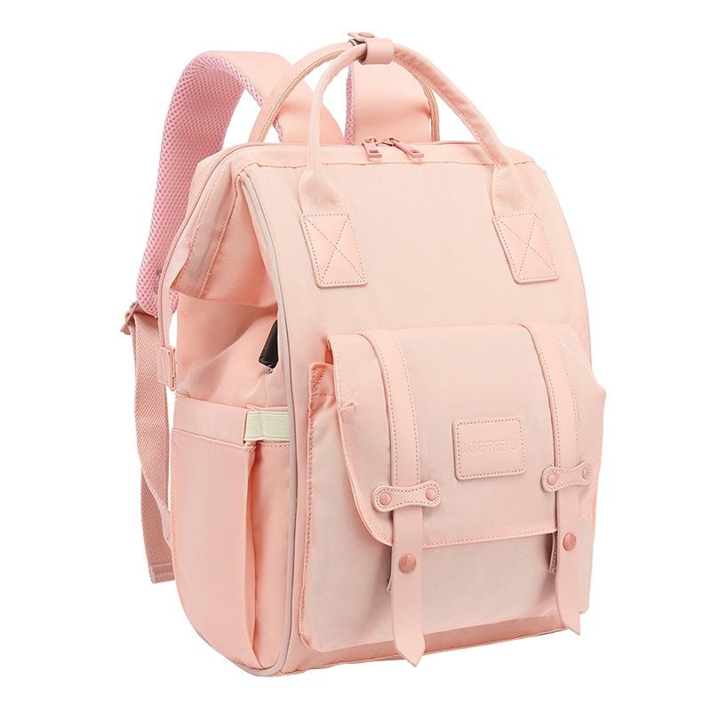 Convertible Diaper Bag Backpack for Baby Care - Pink