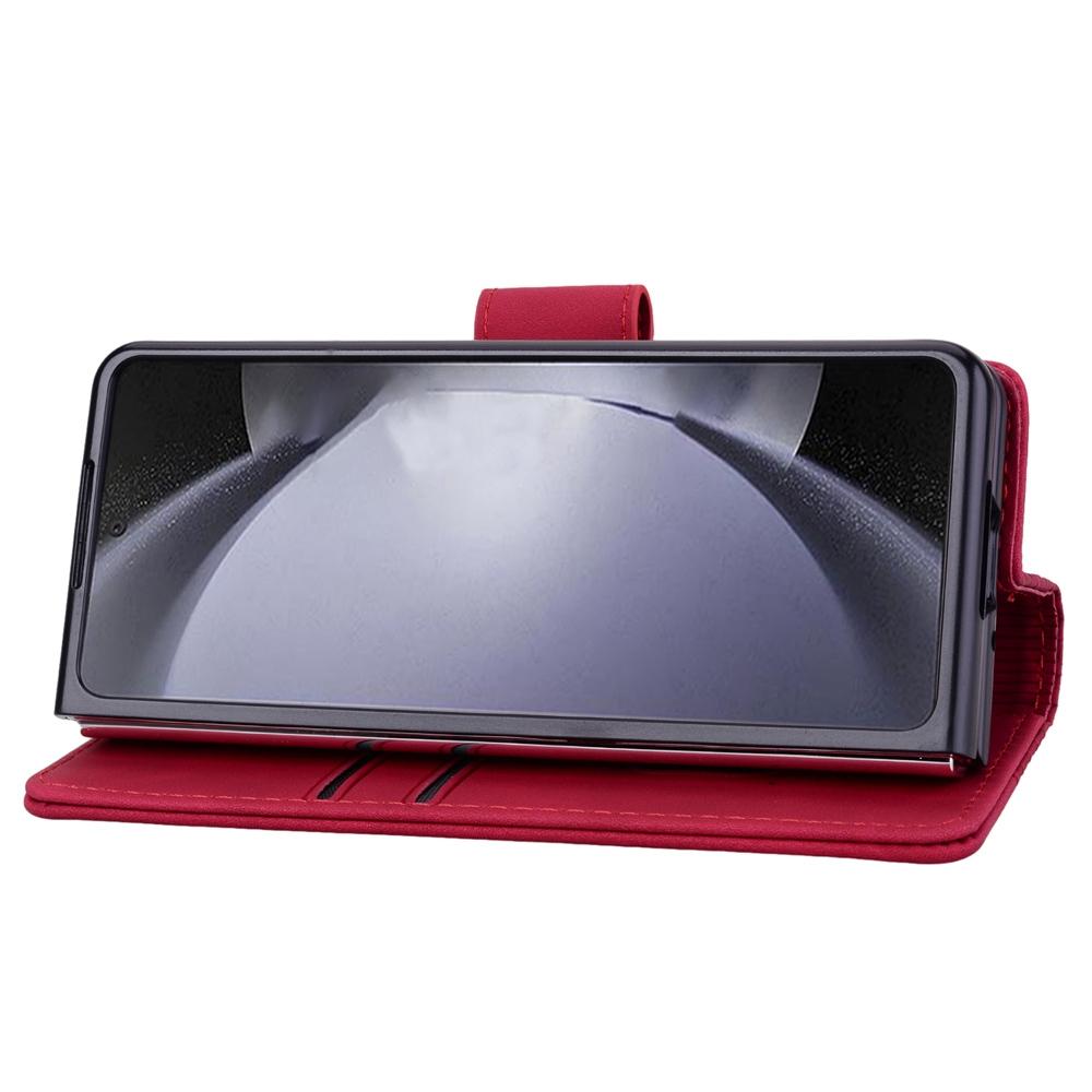 For Samsung Galaxy Z Fold4 5G Leather Phone Case With Diamond Buckle And Lanyard - Royal Blue