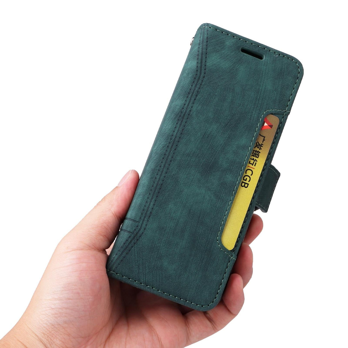 For Samsung Galaxy Z Fold4 5G Leather Dual Buckle Phone Case - Green