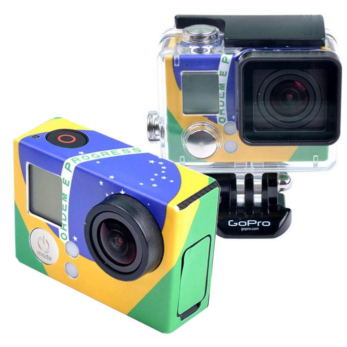 Custom Sticker for Gopro Hero3 / 3 Case - Brazil Flag