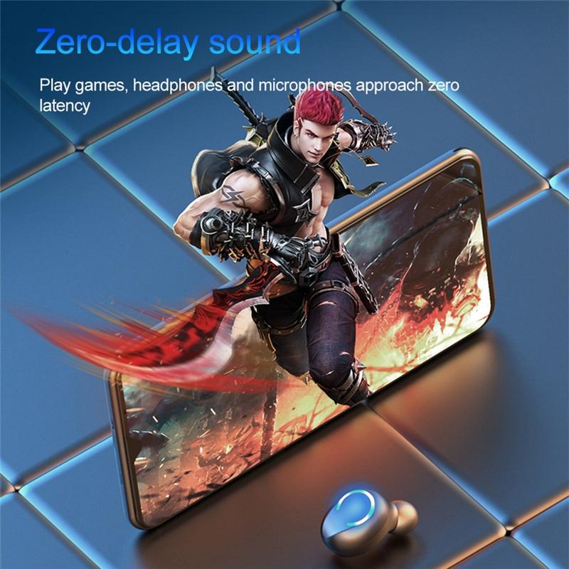 Wireless Noise-cancelling Earbuds with Charging Case - Dark Blue