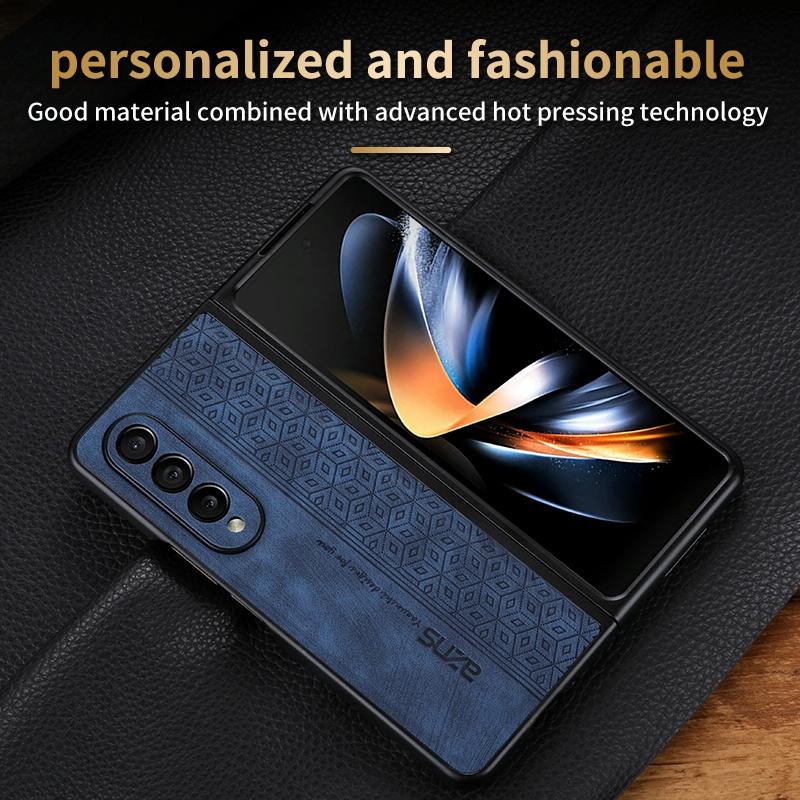 For Samsung Galaxy z Fold4 5G Embossed 3d Skin Texture Phone Case - Sleek Design - Purple