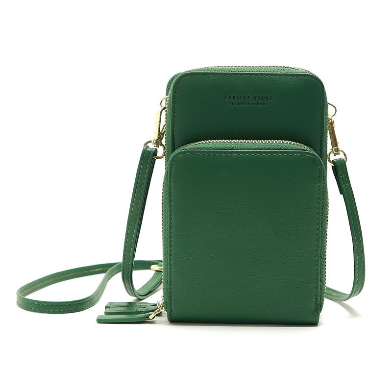 Women Pu Mobile Phone Shoulder Bag Large Capacity - Blue