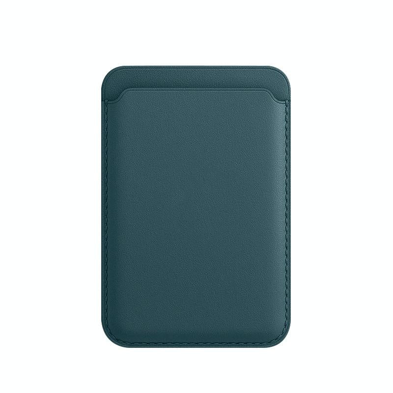 Magsafe Leather Card Case For Iphone Dark Night Green