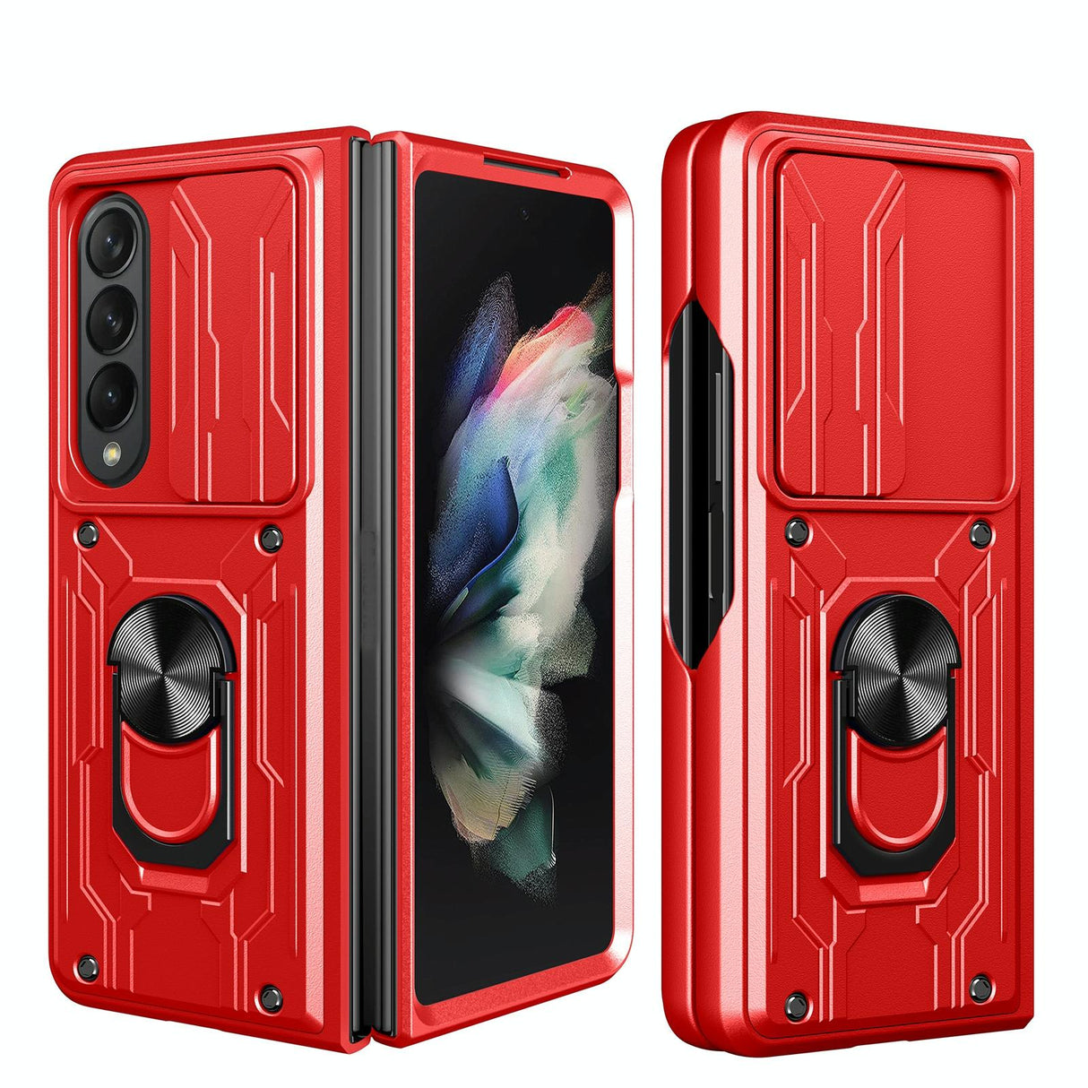 For Samsung Galaxy z Fold4 5G Protective Sliding Camshield Phone Case - Dark Green