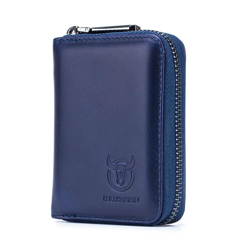 Men'S Leather Card Holder Casual Driver License Wallet - Green