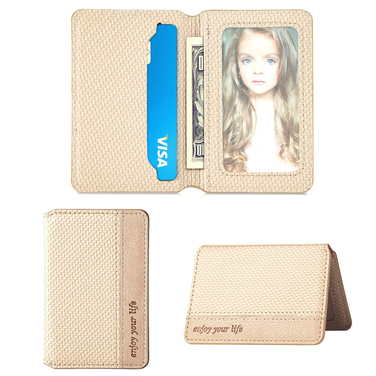 Universal Phone Card Holder With Bracket Multifunctional - Brown