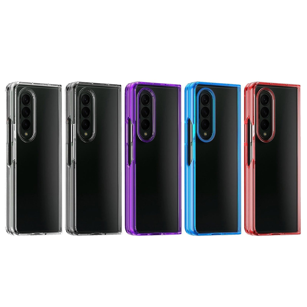 For Samsung Galaxy Z Fold4 5G Clear Acrylic Tpu Phone Case - Red