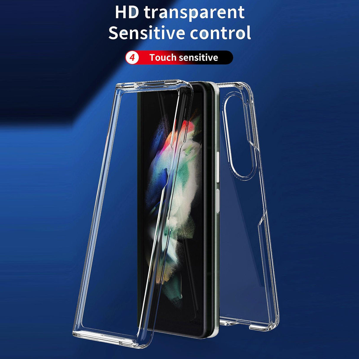 For Samsung Galaxy Z Fold4 5G Clear Acrylic Tpu Phone Case - Red