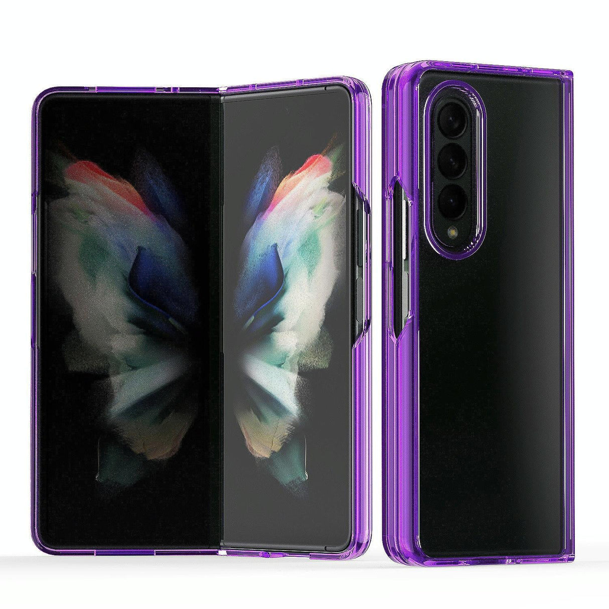 For Samsung Galaxy Z Fold4 5G Clear Acrylic Tpu Phone Case - Red
