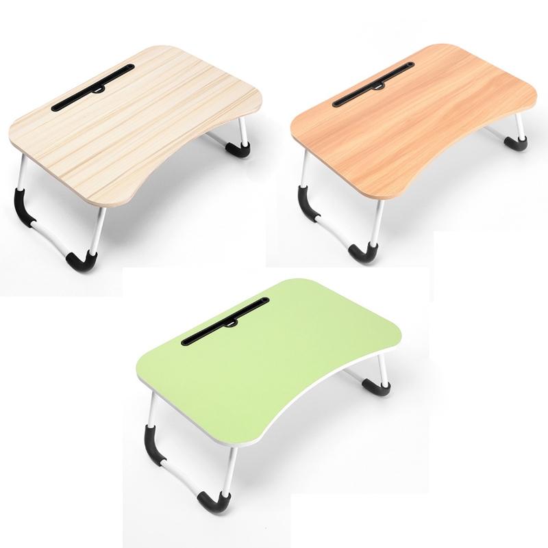 Portable Folding Desk with Fan & Lamp - Compact Design - Walnut