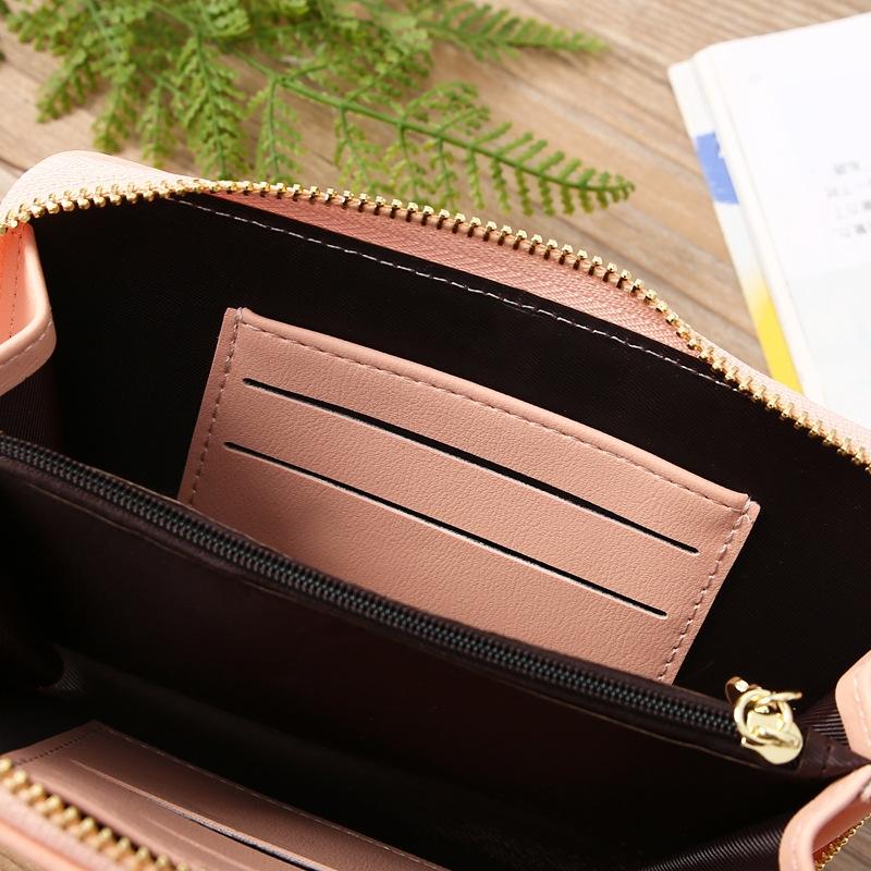 Floral Multi Card Crossbody Bag For Women - Dark Pink