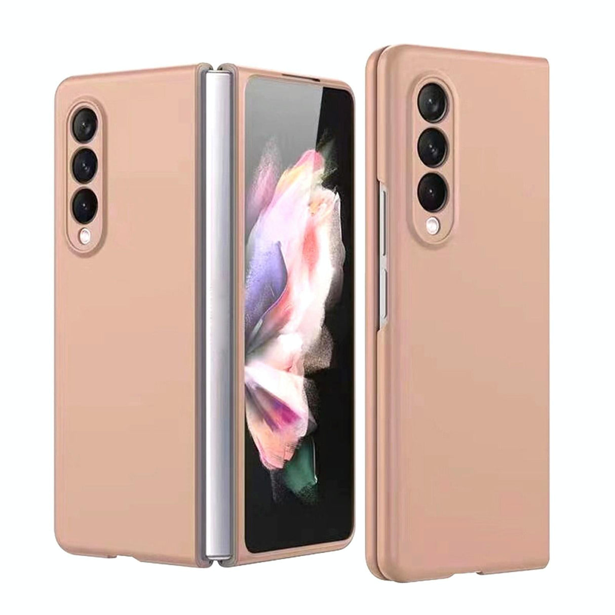 For Samsung Galaxy Z Fold4 5G Foldable Metal-Look Phone Case - Gold