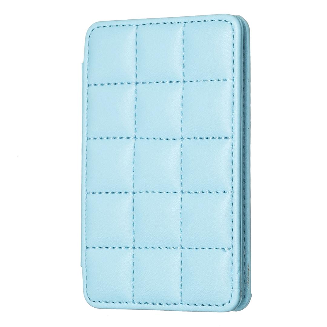 Grid Pattern Card Bag Sticker For Mobile Phones - Blue