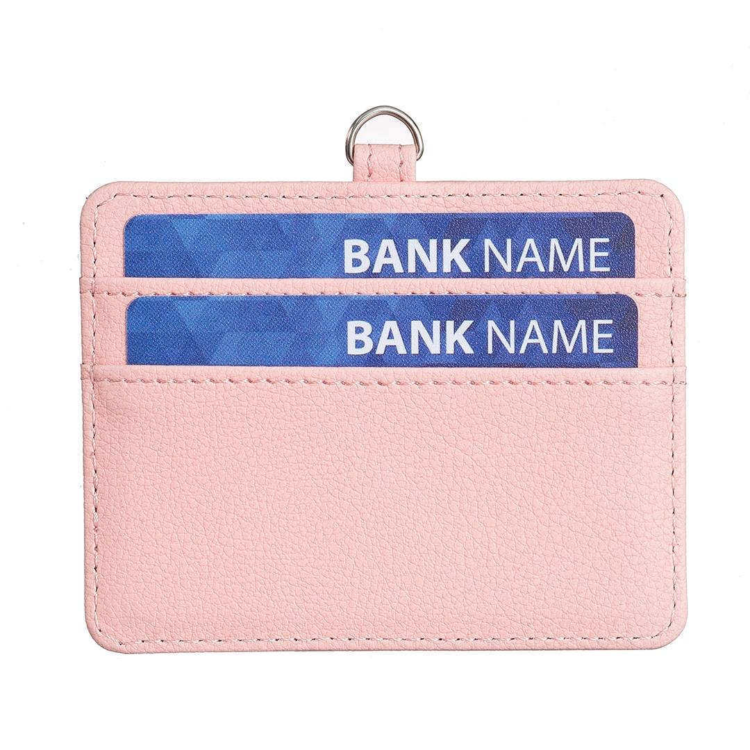 Horizontal Id Card Bag & Lanyard - Purple