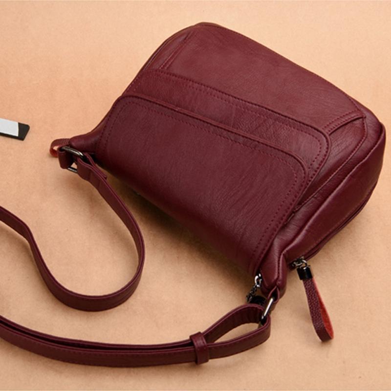 Stylish Leather Shoulder Bag For Summer - Gray