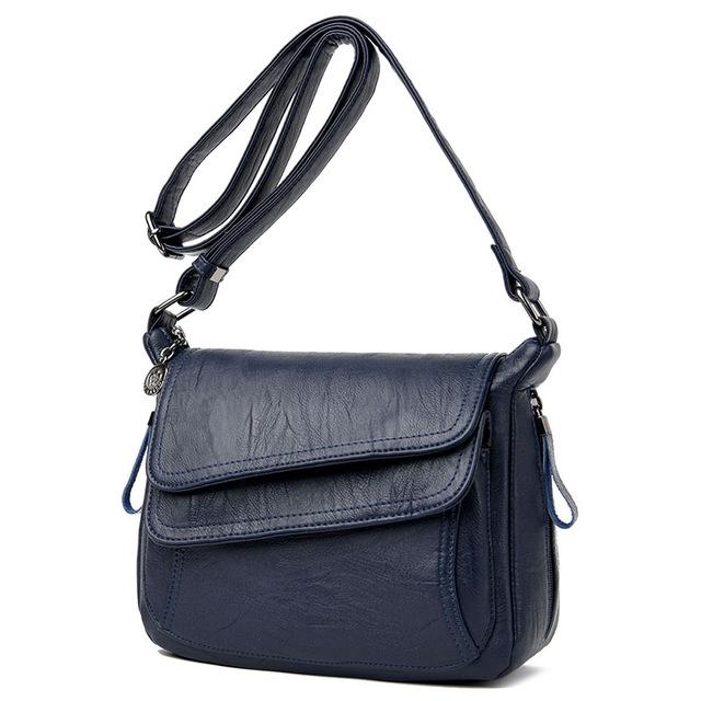 Stylish Leather Shoulder Bag For Summer - Gray