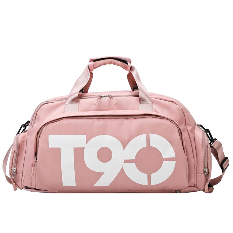 Large Capacity Sports Bag With Wet / Dry Separation - Blue And White