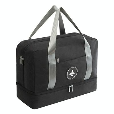 Travel-ready Waterproof Beach Bag with Double Layer Design - Black
