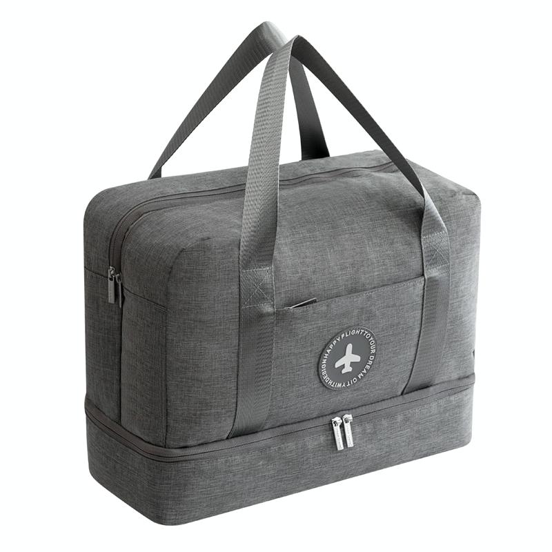 Travel-ready Waterproof Beach Bag with Double Layer Design - Black