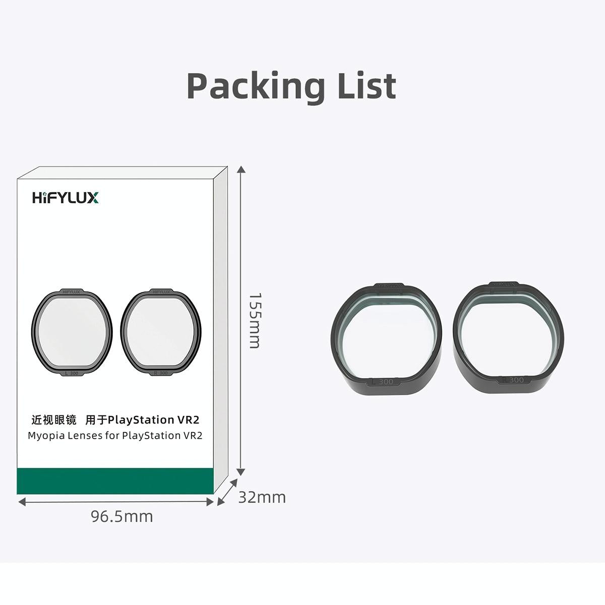 Vr2 Hifylux Myopia Glasses for Playstation - Enhance your Gaming Experience - -3.0D