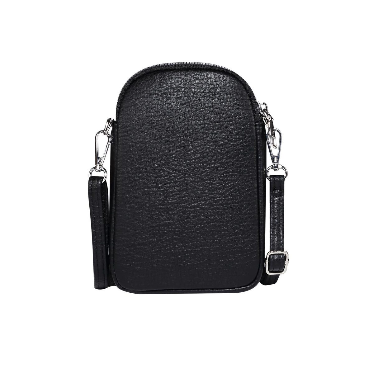 Litchi Texture Phone Crossbody Bag Leather Case For 5.5 Inch - 7.2 Inch Phones - Black