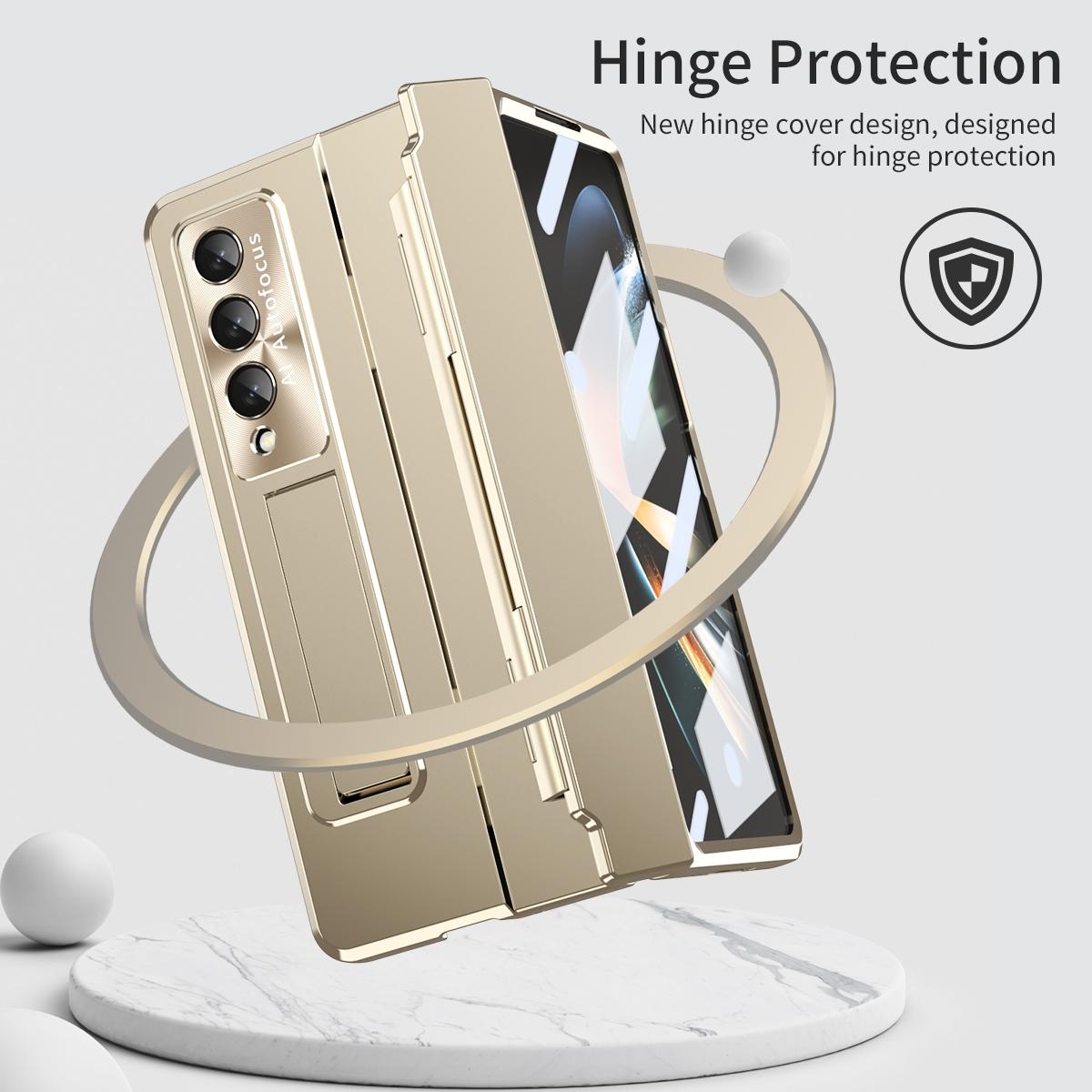 For Samsung Galaxy Z Fold4 5G Folding Case With Integrated Hinge - Blue