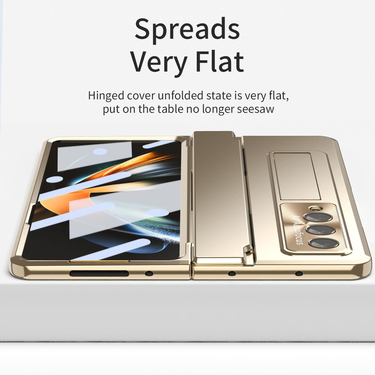 For Samsung Galaxy Z Fold4 5G Folding Case With Integrated Hinge - Blue