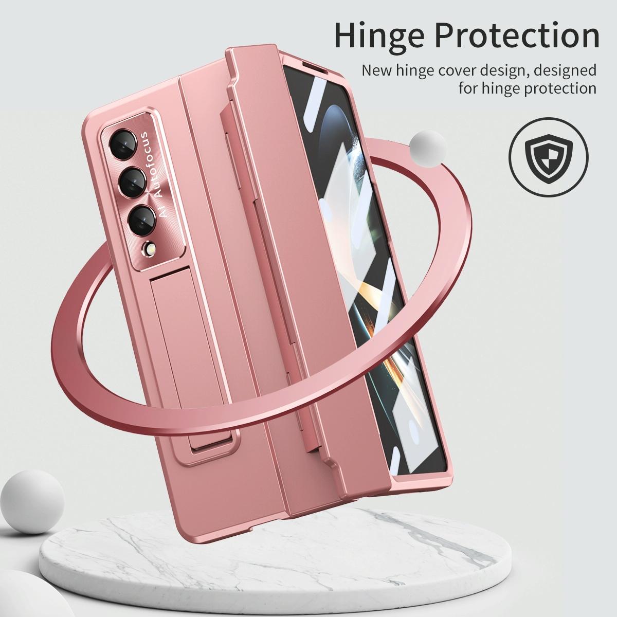 For Samsung Galaxy Z Fold4 5G Folding Case With Integrated Hinge - Blue