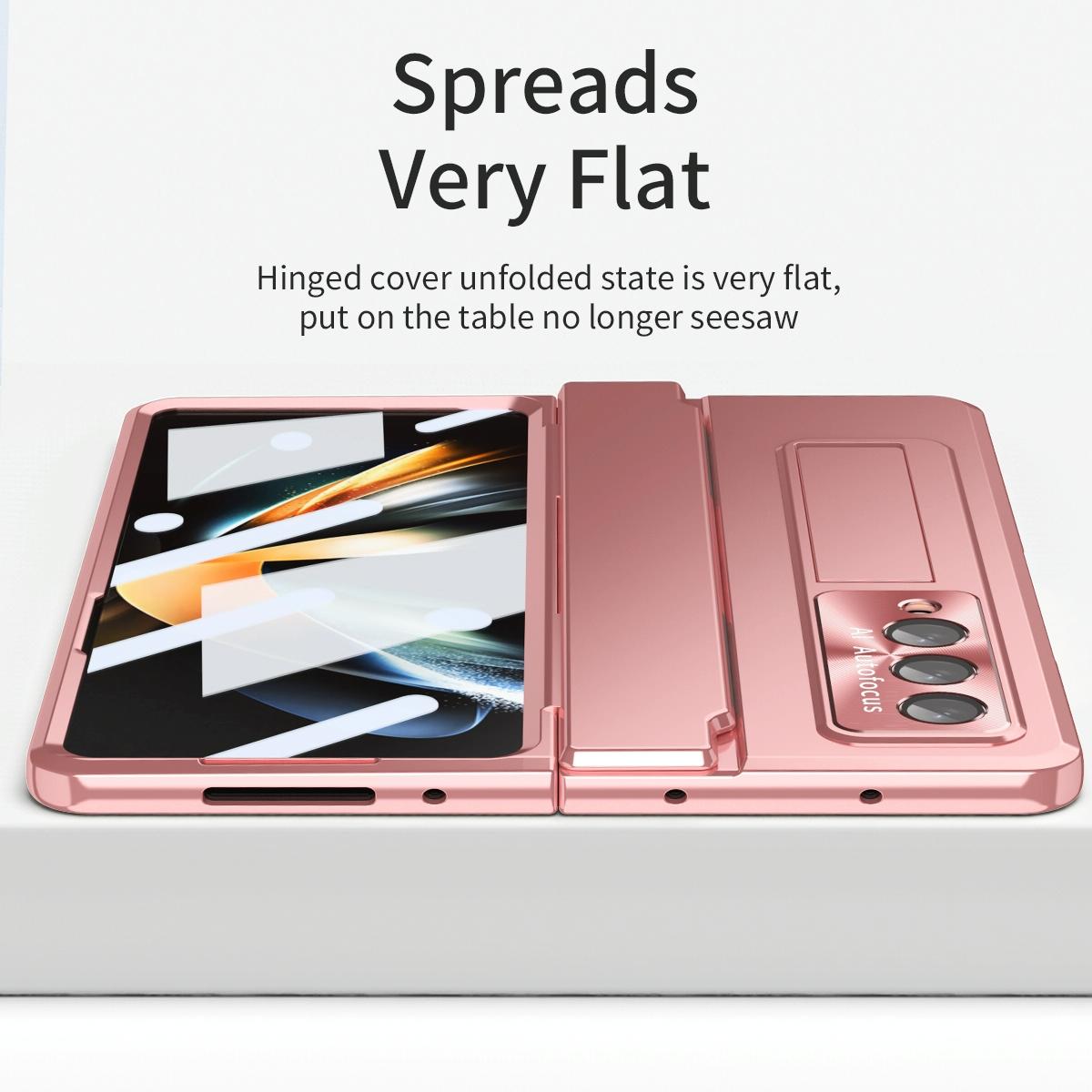 For Samsung Galaxy Z Fold4 5G Folding Case With Integrated Hinge - Blue