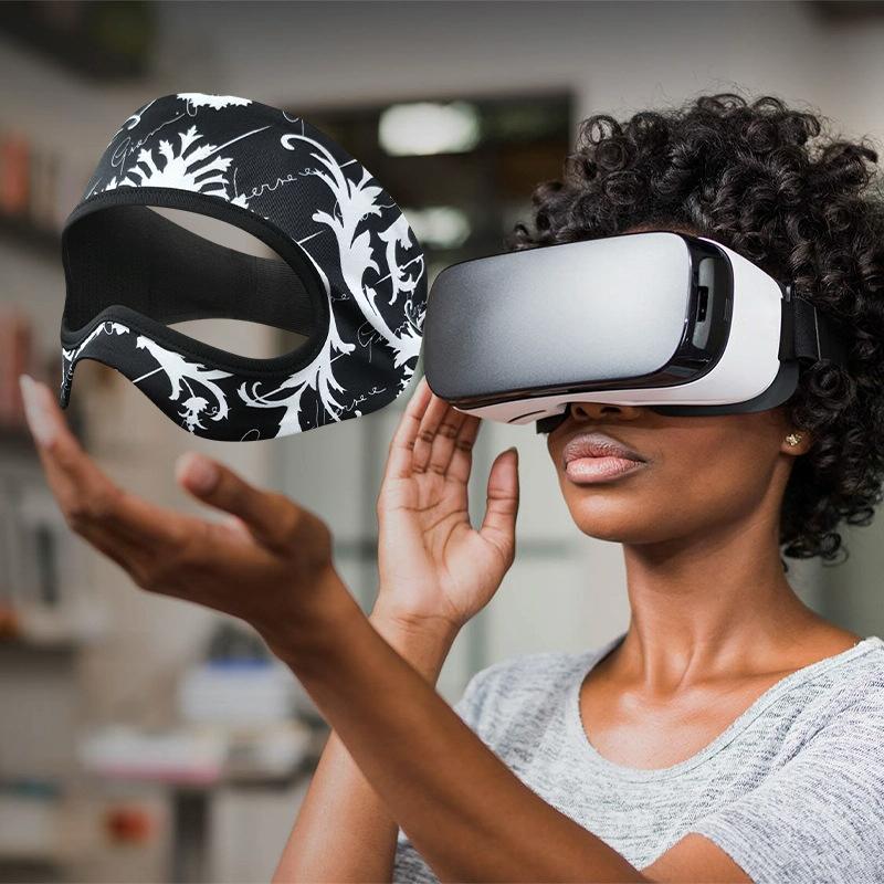 Breathable Vr Eye Mask - Sweatproof - Black White Flower