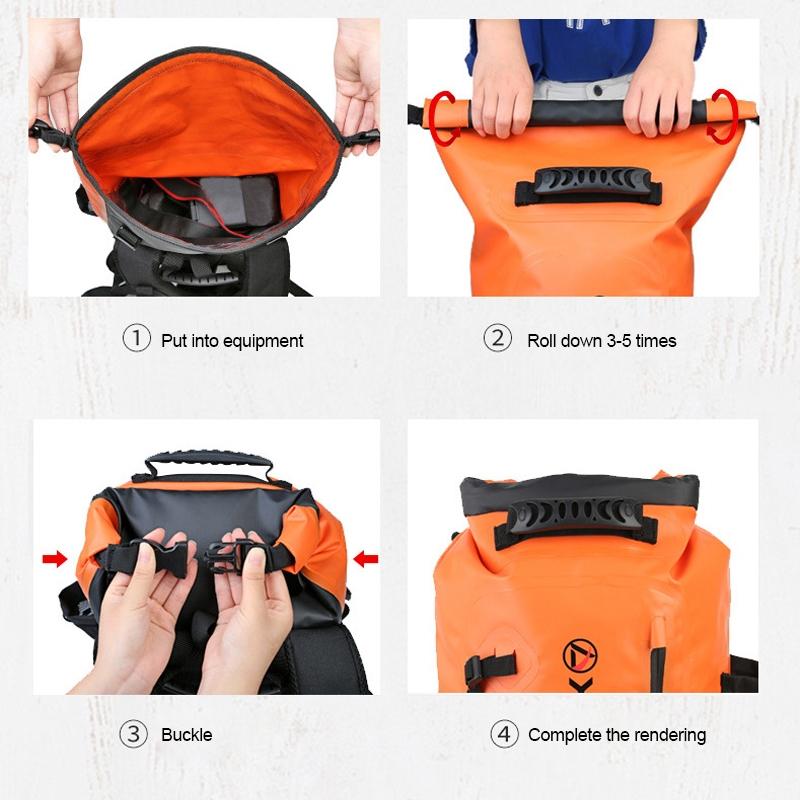Waterproof Upstream Storage Shoulder Bag L For Mountaineering - Orange