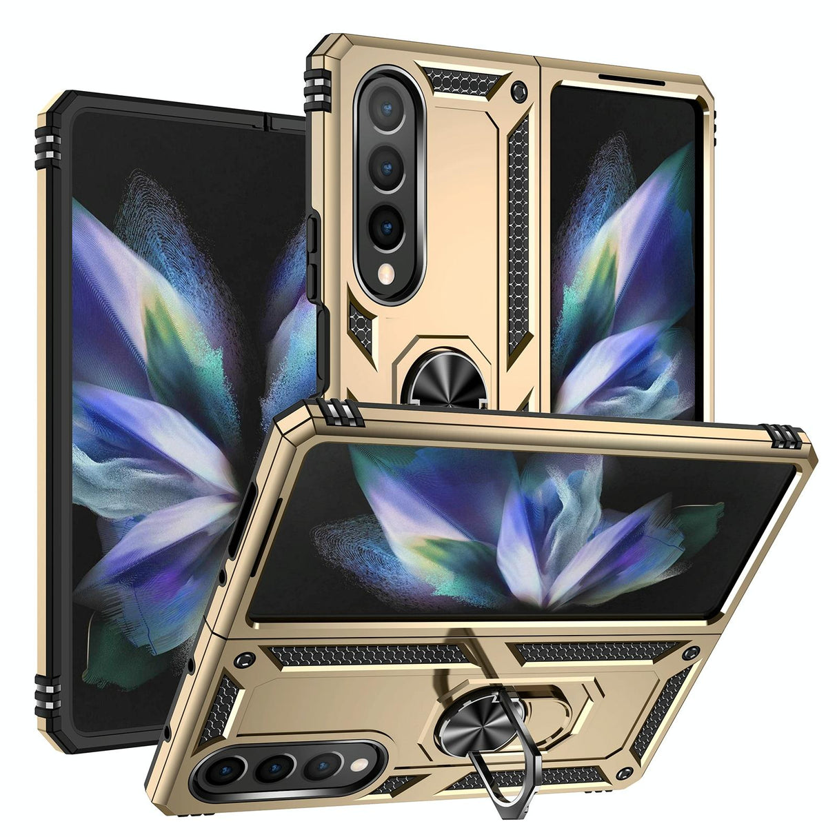 For Samsung Galaxy z Fold4 5G Tpu & Pc Shockproof Phone Case - Gold