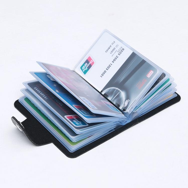 3 Pcs Upgraded Card Bag Transparent Business Card Holder With 12 Slots - Black