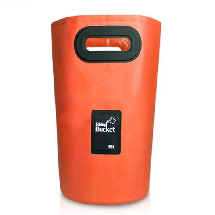 15L Outdoor Portable Folding Sink Pvc Collapsible Bucket - Orange