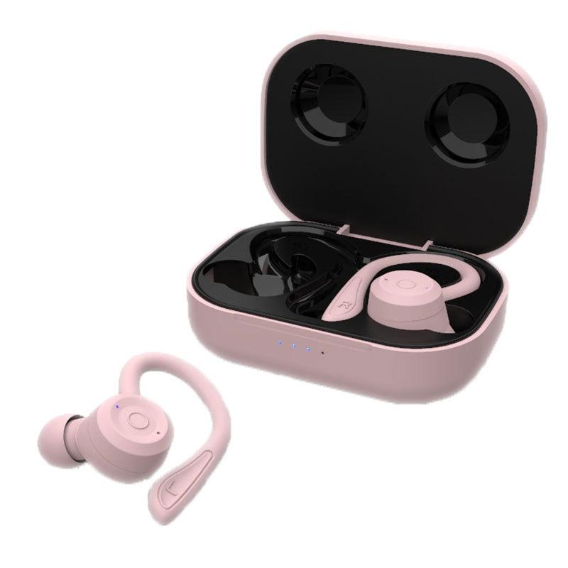 Waterproof T20 Tws Bluetooth Earphones with Charging Box and Noise-cancelling Hooks - Green
