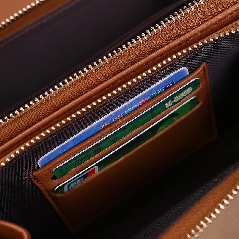 Large Capacity Multi Function Women Wallet - Brown