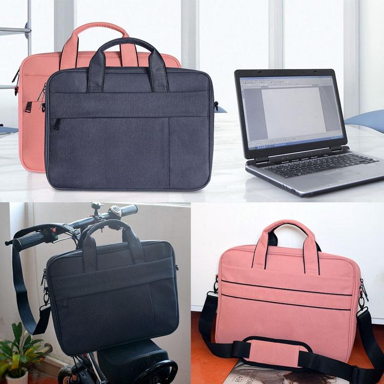 13.3 Inch Waterproof Anti-theft One-shoulder Handbag with Suitcase Belt - Pink