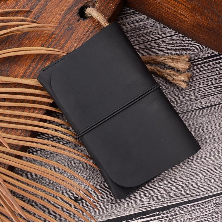 Retro Passport Wallet For Travel Crazy Horse Skin - Grey