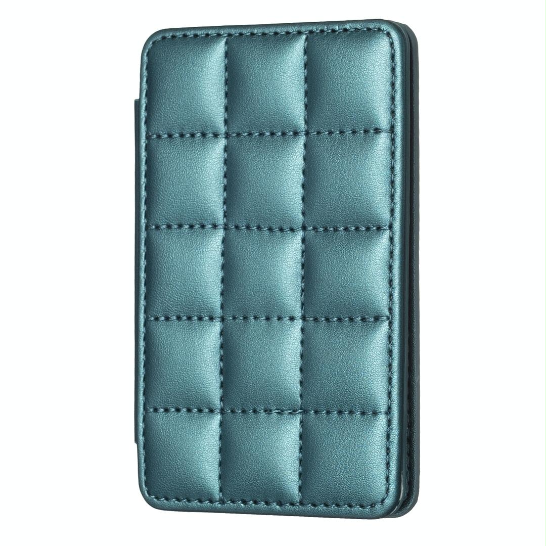 Grid Pattern Card Bag Sticker For Mobile Phones - Green